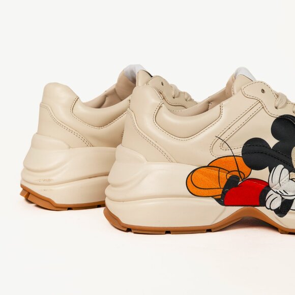 Gucci x Disney Rhyton Ivoire 'Mickey Mouse' Leather Sneakers - Picture 9 of 12